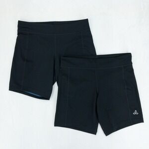 prAna JD Compression Shorts Lot of 2 Mens XL Black Athletic Biker Stretch